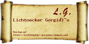 Lichtnecker Gorgiás névjegykártya